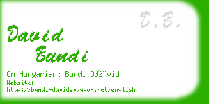 david bundi business card